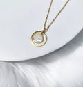 Golden Halo Mother Of Pearl Coin Circle Necklace