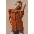 Quilted Ruffle Vest