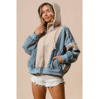 Denim | Fleece Zip Up Hoodie