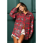 CLEAR SEQUIN PLAID CHRISTMAS SHIRT