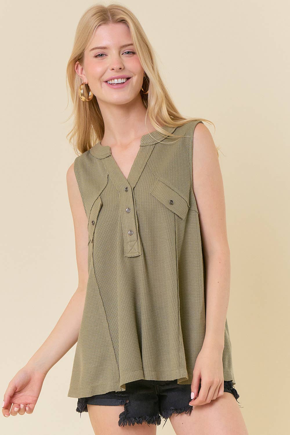 Waffle Oversized Henley