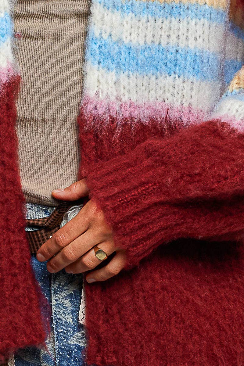 Striped Mohair Cardigan