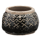 Valley Carved Planter Black