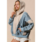 Denim | Fleece Zip Up Hoodie