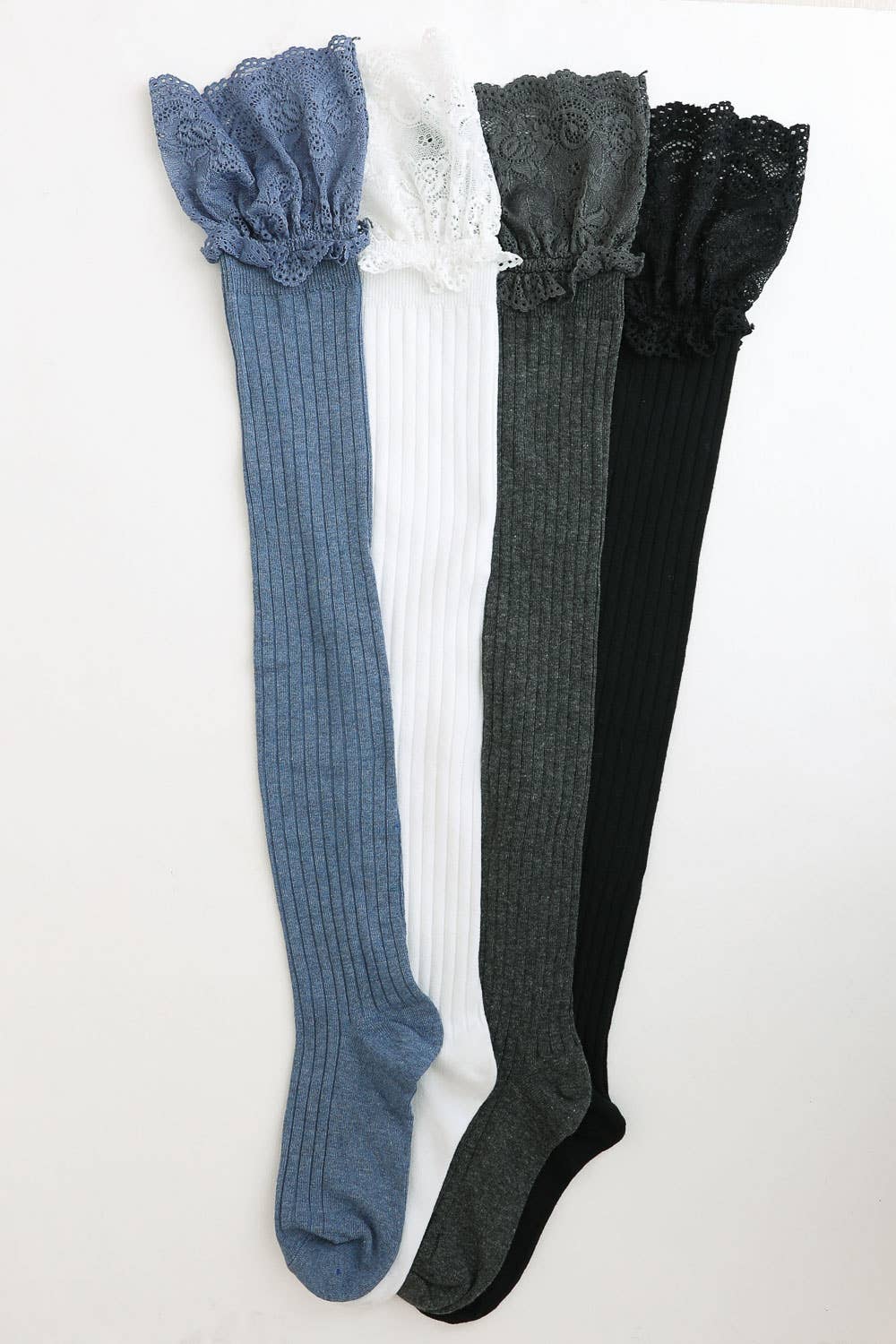 Lace Trimmed Knee-Highs