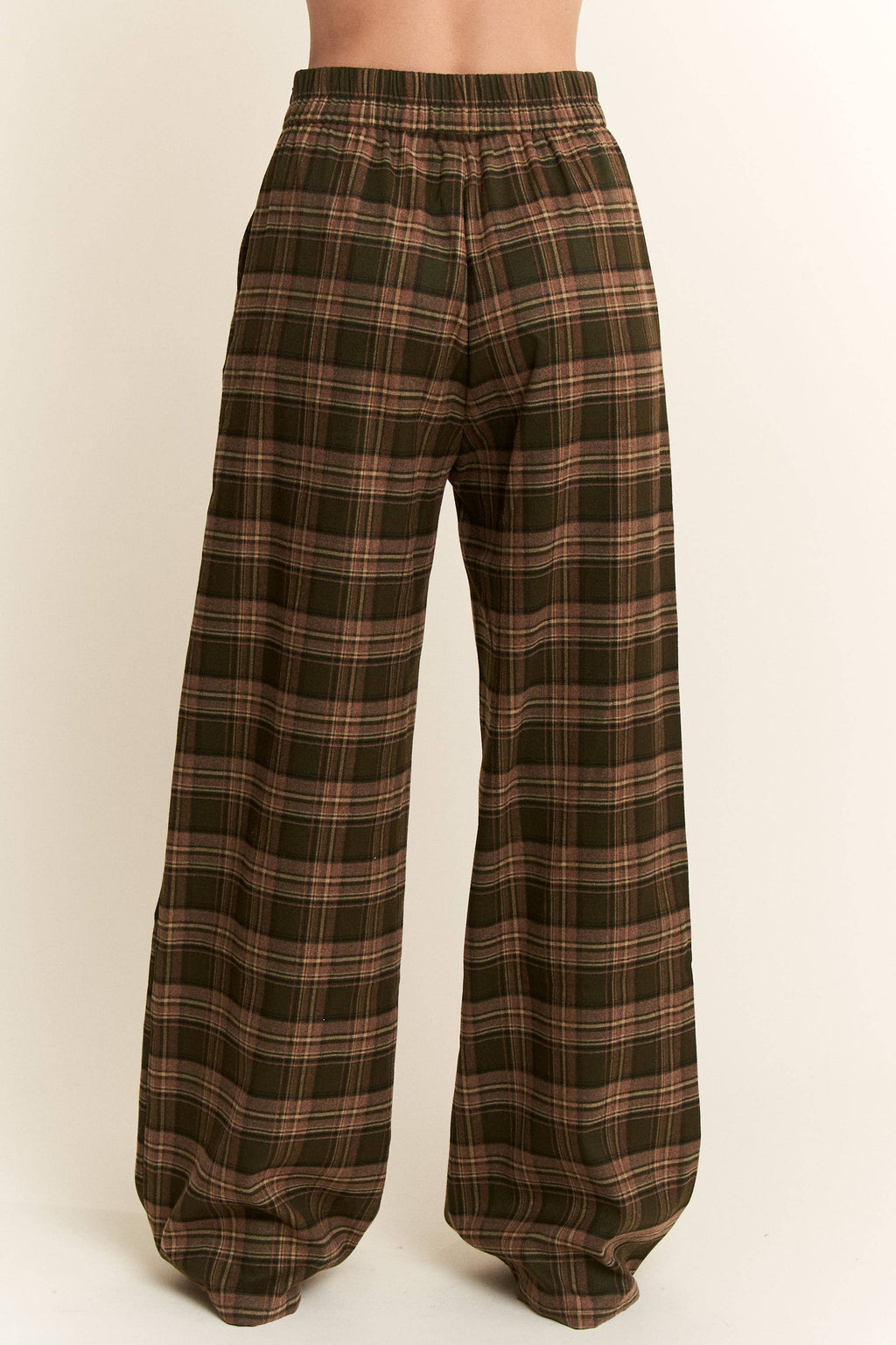 Plaid Wide Leg Pants