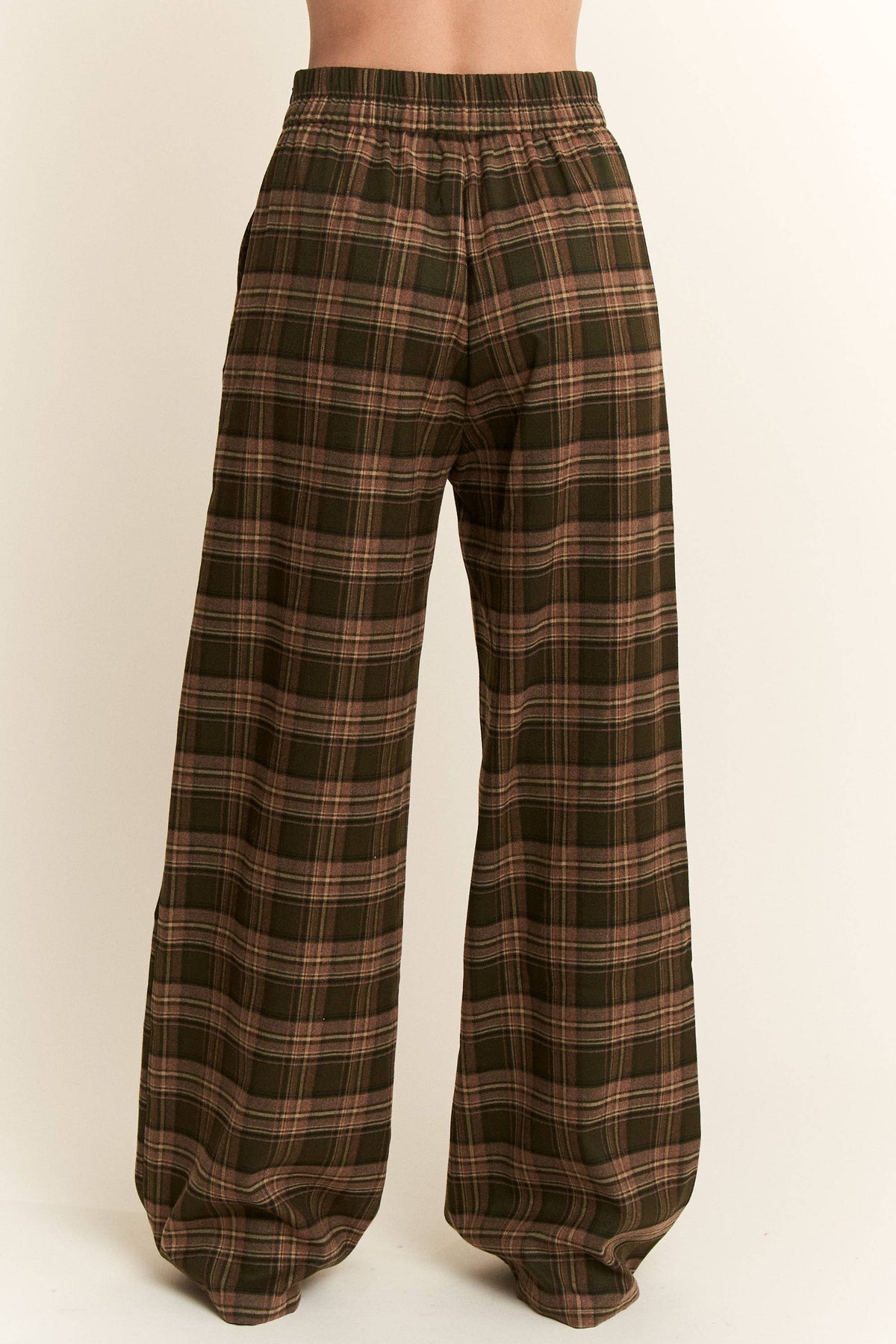 Plaid Wide Leg Pants