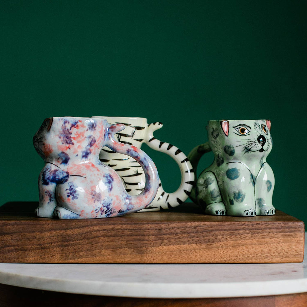 Hand-Painted Cat Coffee Mug
