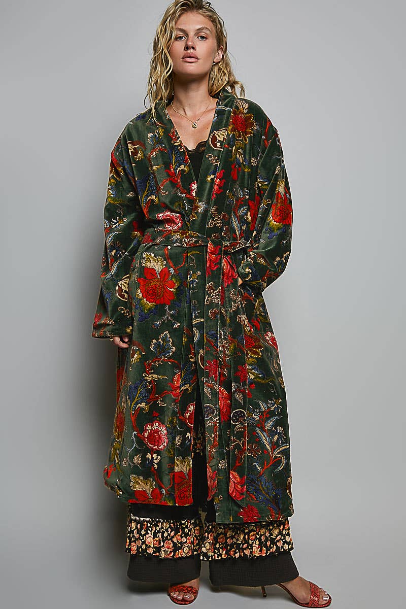 Floral Velvet Robe