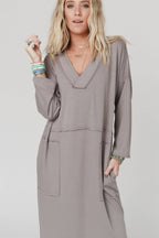 Long Sleeve Slit Maxi