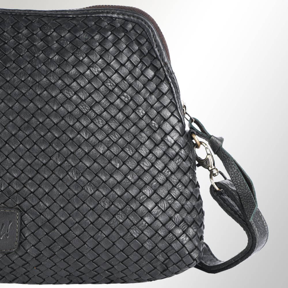 Woven Leather Crossbody