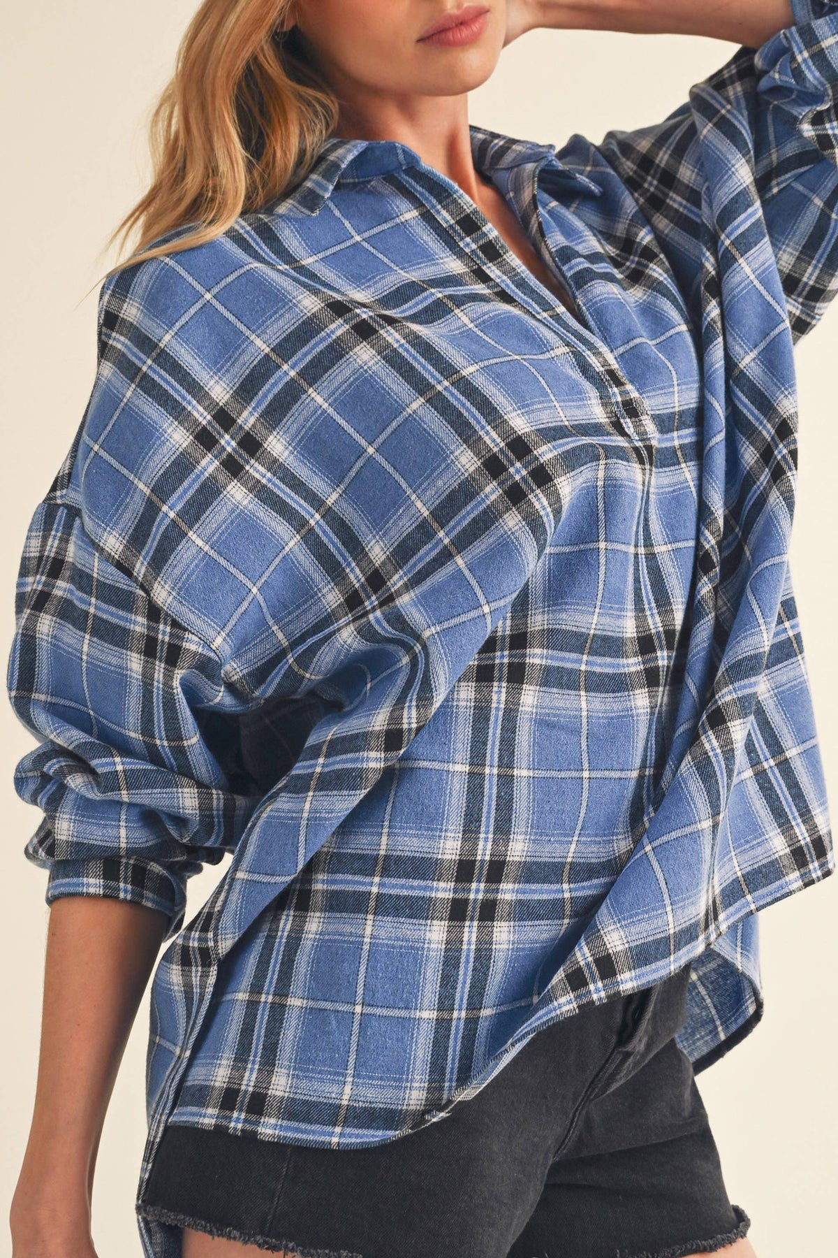 No Buttons Plaid