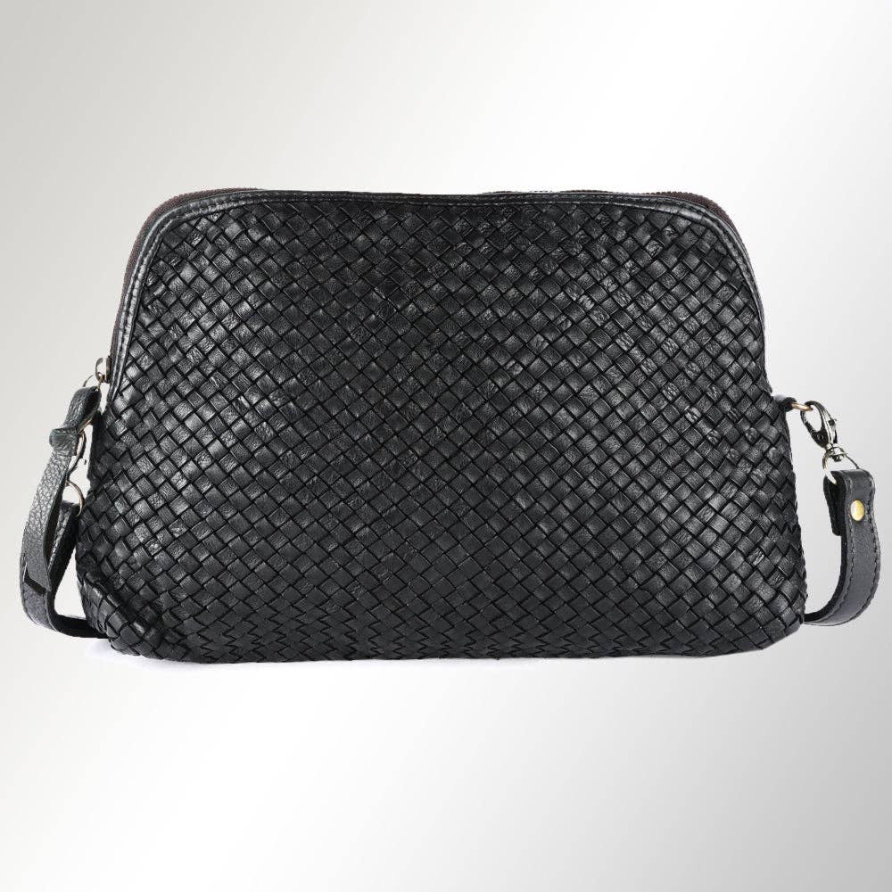 Woven Leather Crossbody