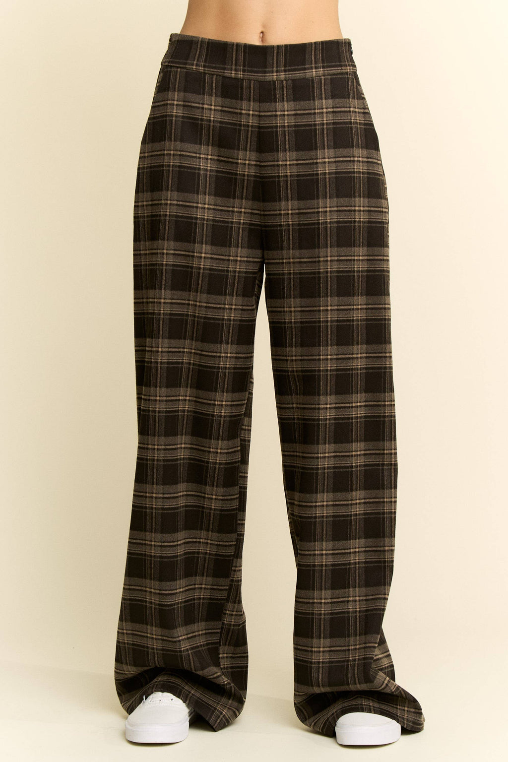 Plaid Wide Leg Pants