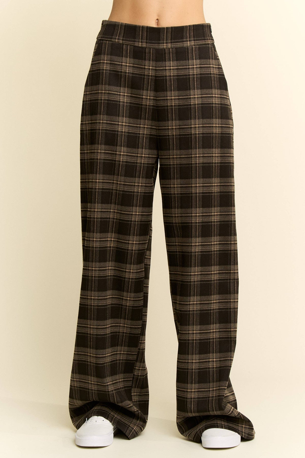 Plaid Wide Leg Pants