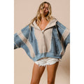 Denim | Fleece Zip Up Hoodie