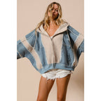 Denim | Fleece Zip Up Hoodie
