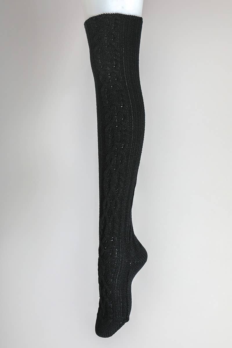 Cable Knit Knee-Highs