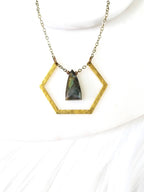 Labradorite Hexagon Necklace