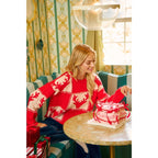 RUDOLPH PATTERNED CHRISTMAS KNIT TOP WITH OUT SEAM
