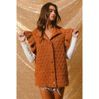 Quilted Ruffle Vest