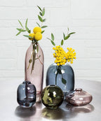 Medium Barrel Bud Vase-Dark Blue-4.5"H