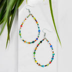 Rainbow Beaded Hoops Earring