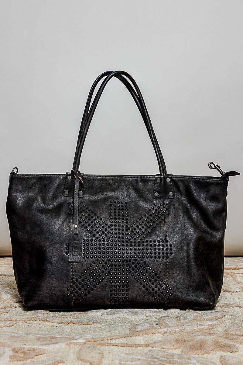 Studded Leather Tote