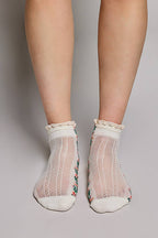 Floral Embroidered Socks