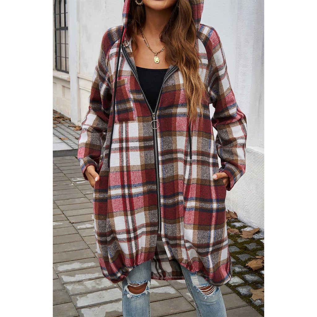 Plaid Hooded Coat