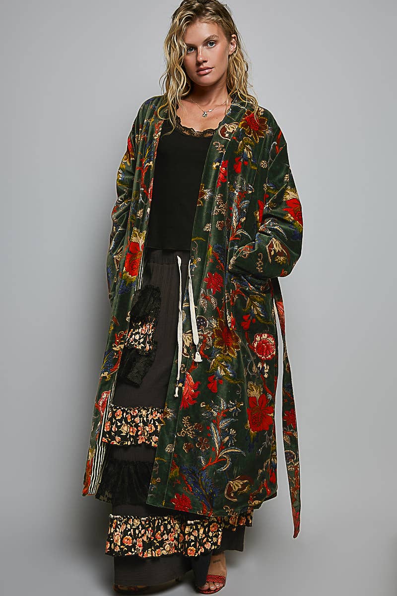 Floral Velvet Robe