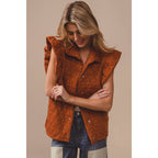 Quilted Ruffle Vest