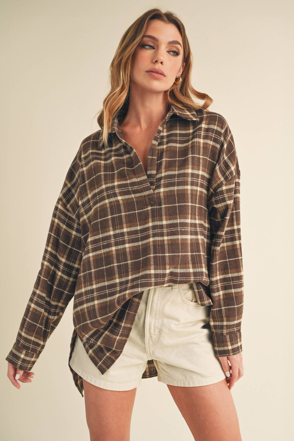 No Buttons Plaid