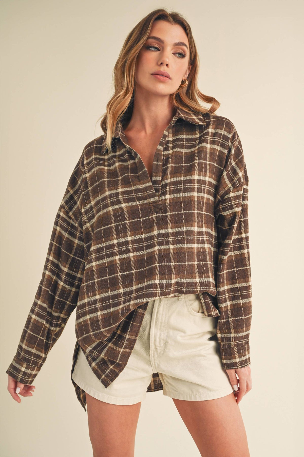 No Buttons Plaid