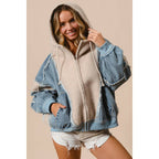 Denim | Fleece Zip Up Hoodie