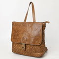 Woven Leather Backpack