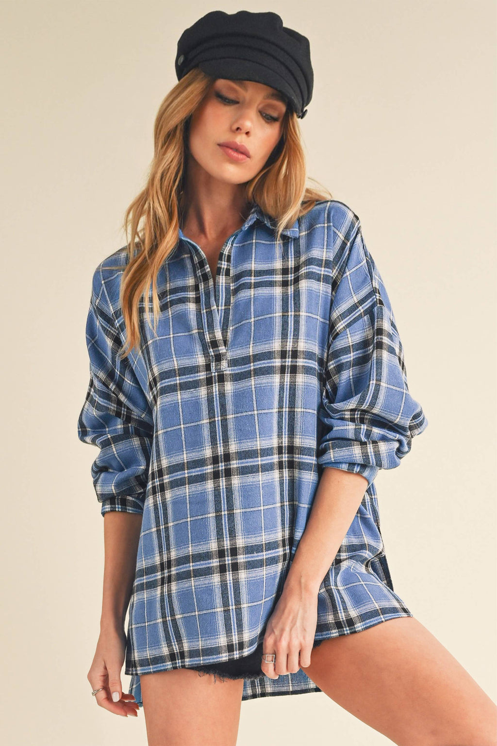 No Buttons Plaid