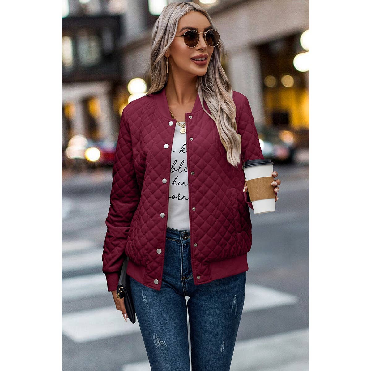 Quilted Bomber Jacket