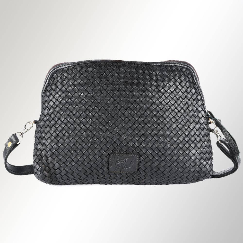 Woven Leather Crossbody