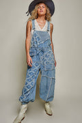 Patchwork Denim Overalls