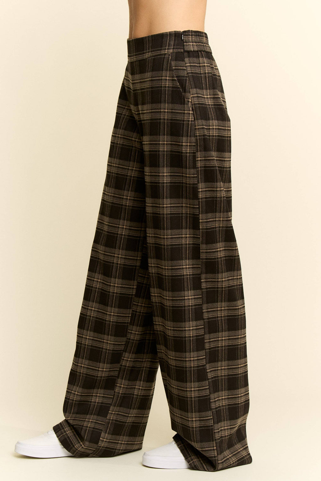 Plaid Wide Leg Pants