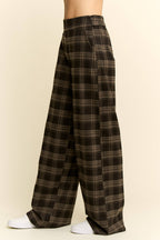 Plaid Wide Leg Pants