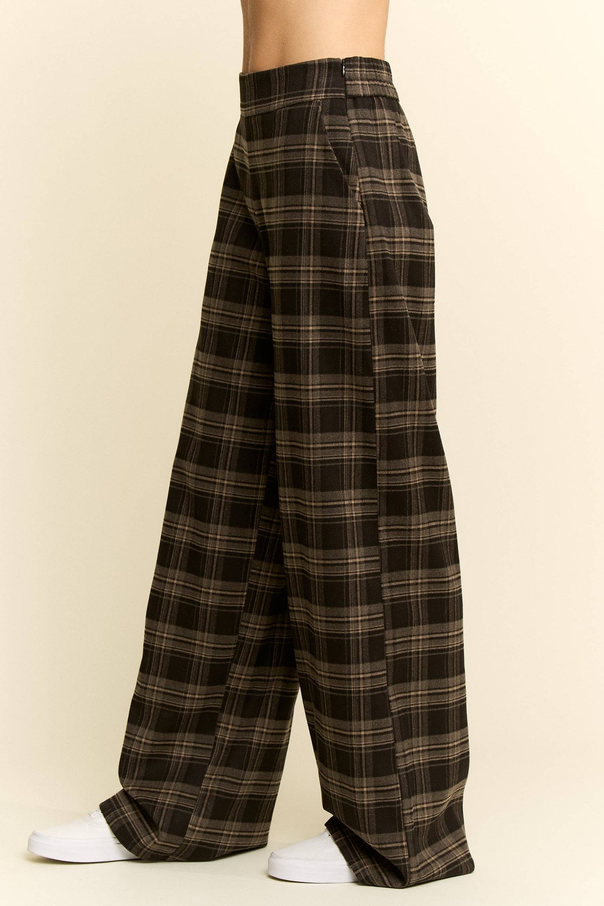 Plaid Wide Leg Pants