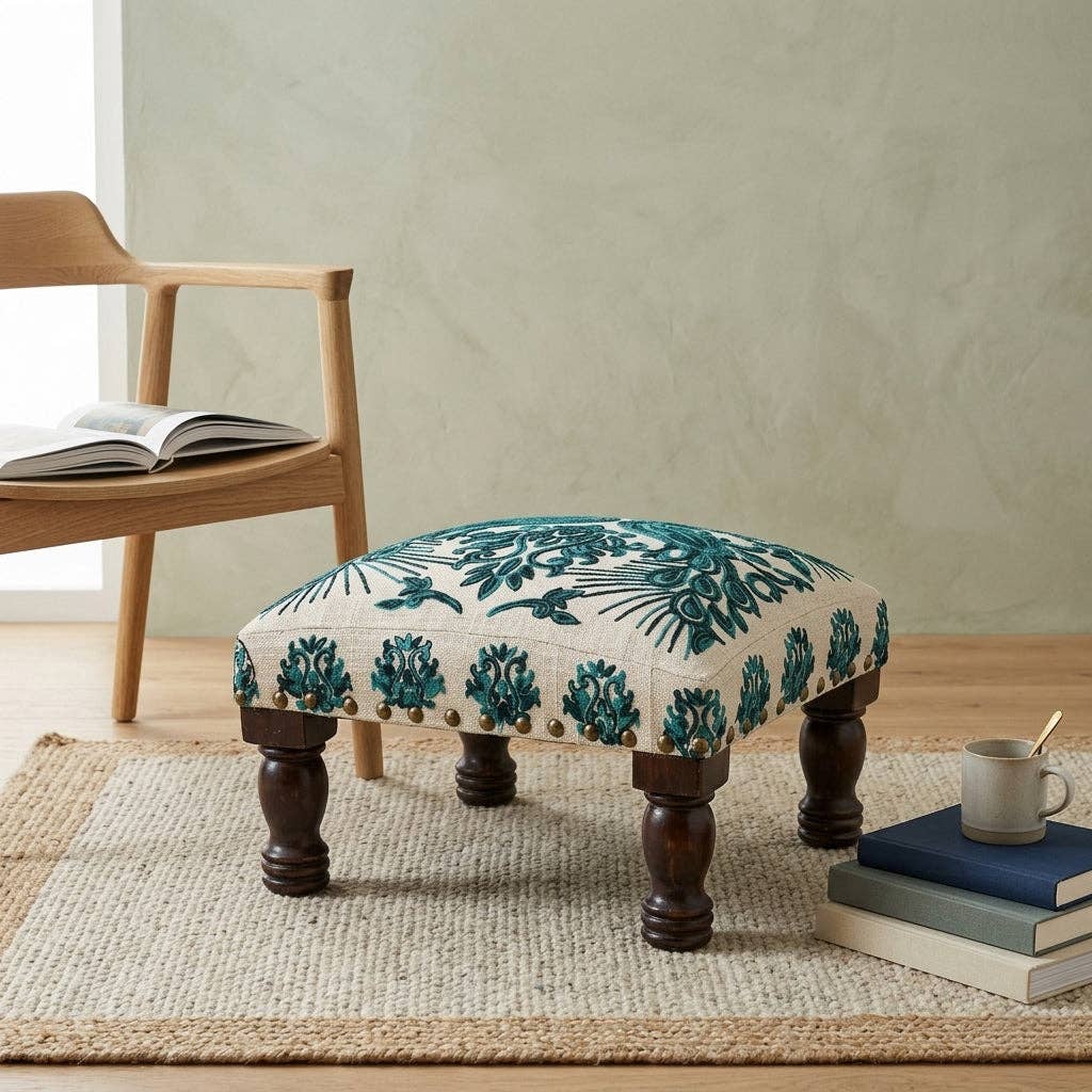Embroidered Foot Stool