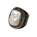 Irregular Pearl Cocktail Ring