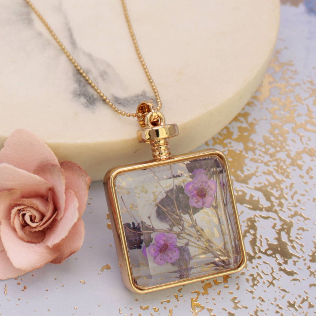 Dried Flower Bottle Necklace
