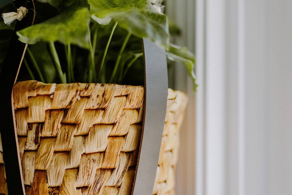 Leather | Basket Plant Hanger