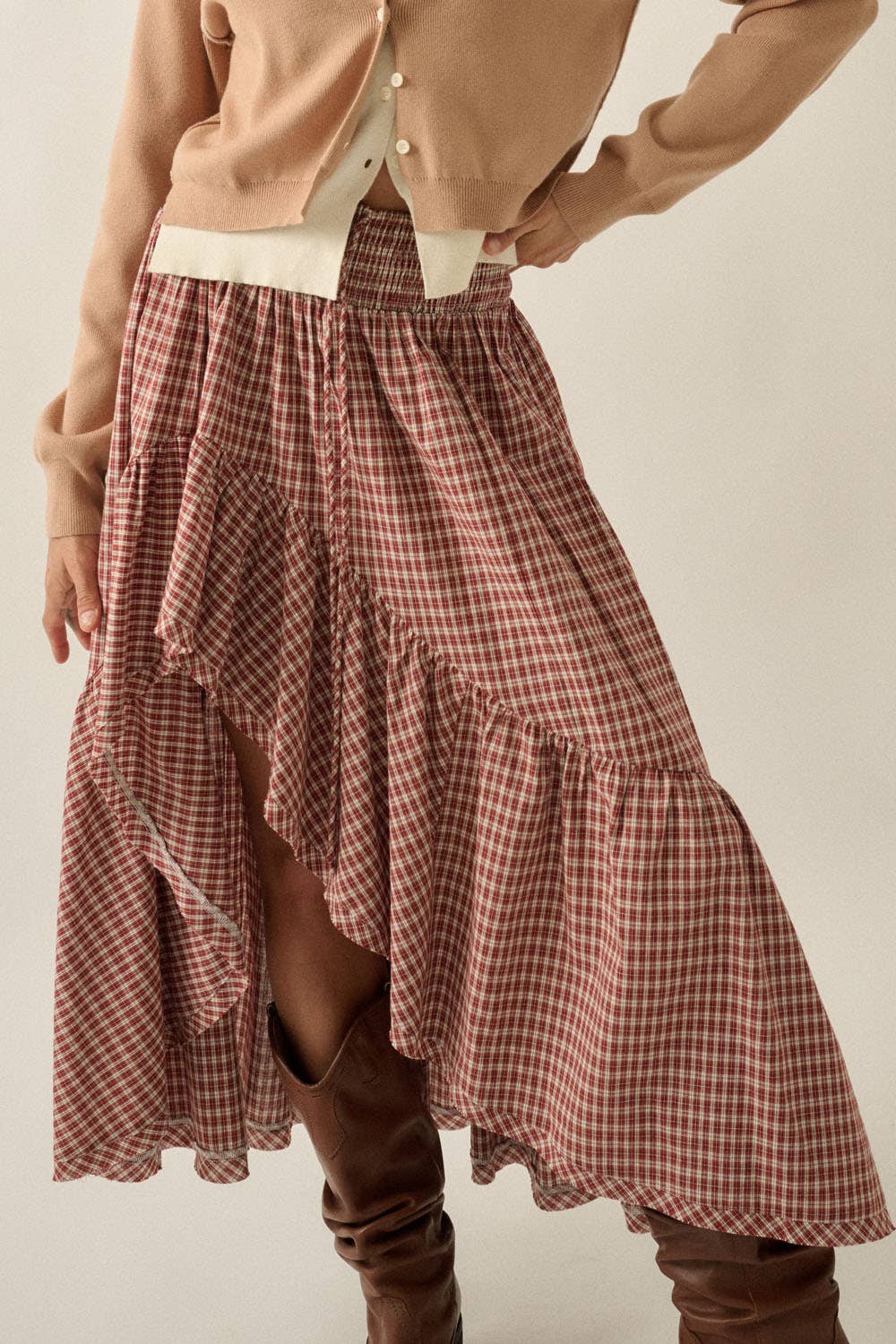 Plaid Ruffle Skirt