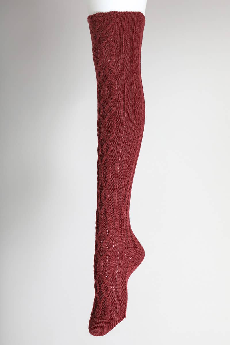 Cable Knit Knee-Highs