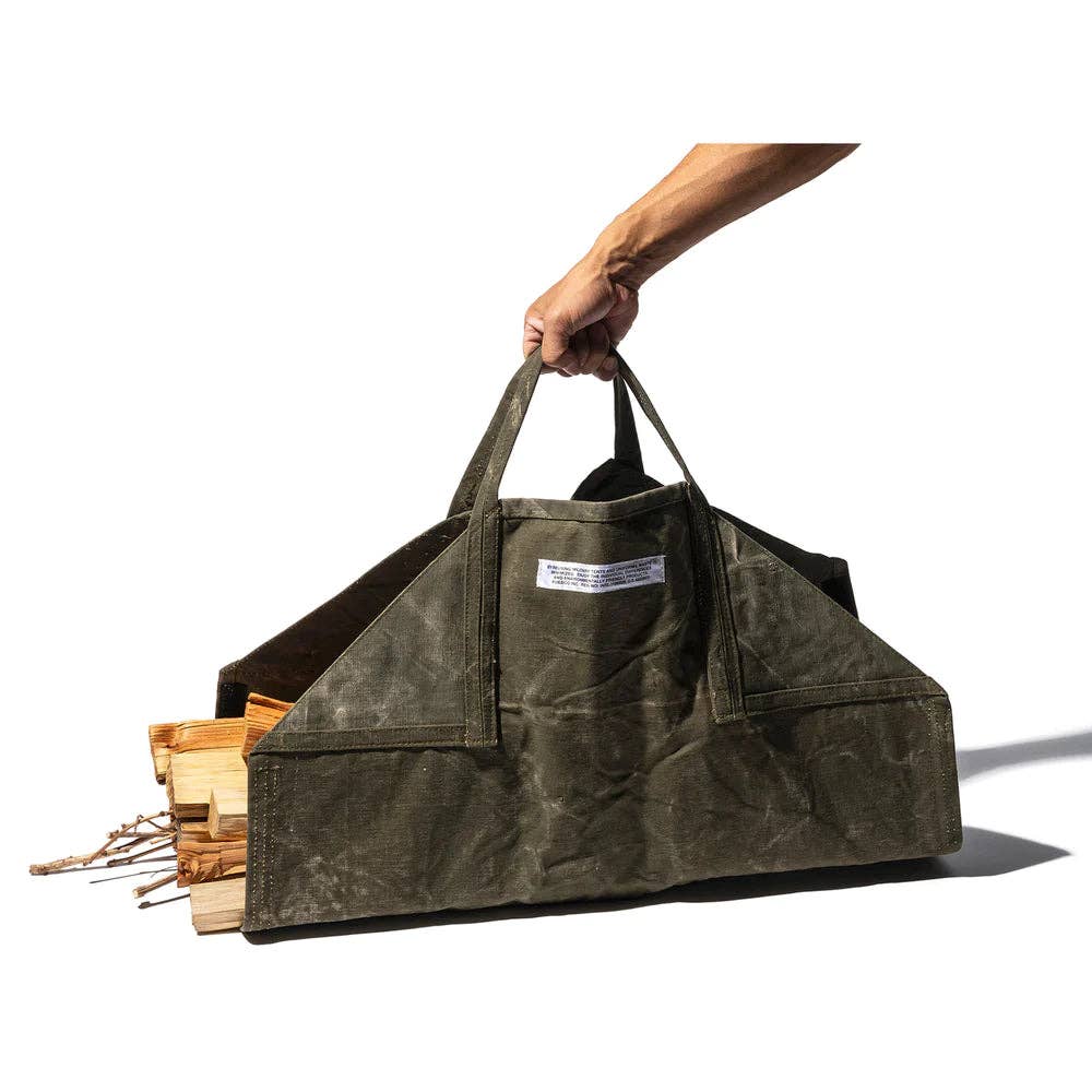 Upcycled Tent Firewood Carrier